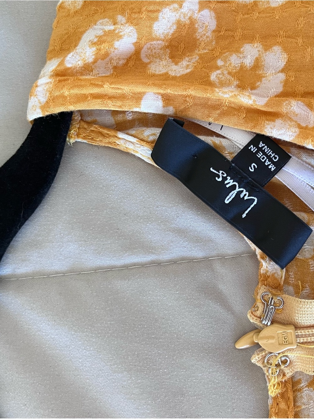 Lulu's Yellow Floral Bandeau Dress with White Bloom Print